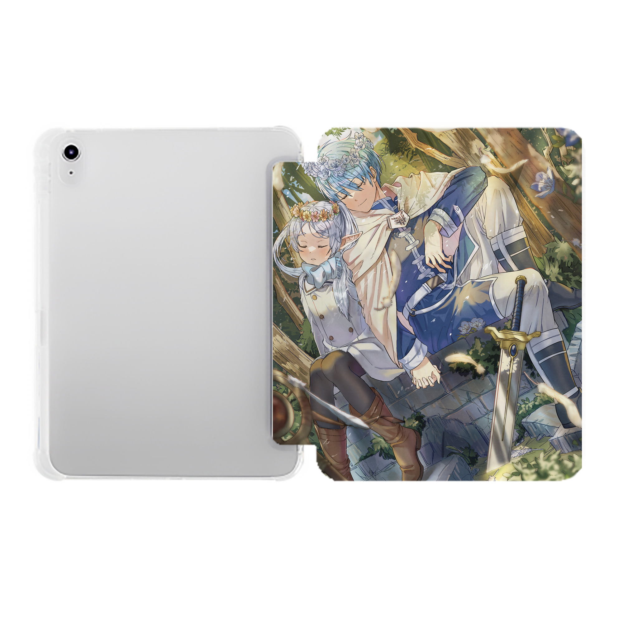 （画像用） 葬送のフリーレン Frieren IPad ケース ペン収納付き 三つ折りスタンド PUレザー×シリコン 対応機種9.5/10.5/10.9インチ